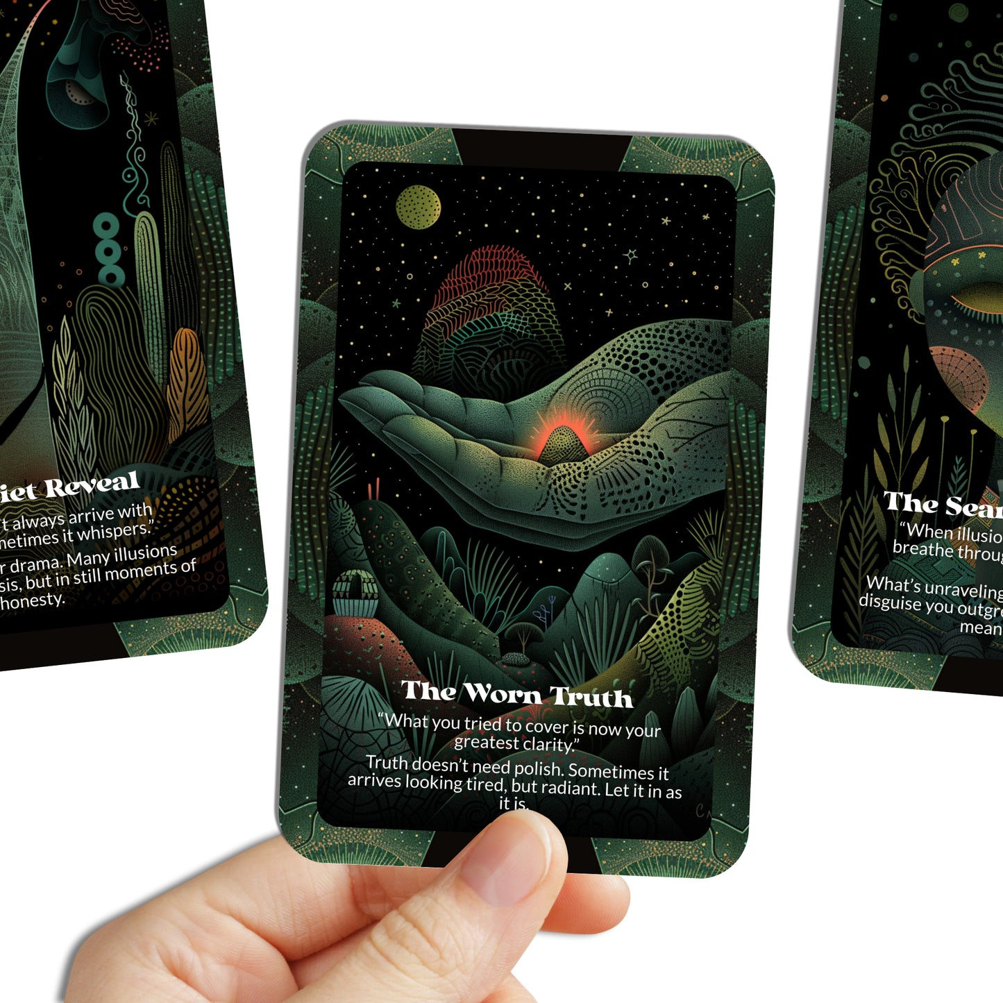 Threadbare Illusions – A Revealing Oracle Deck – 22 Oracle Cards – Unravel What No Longer Shields You