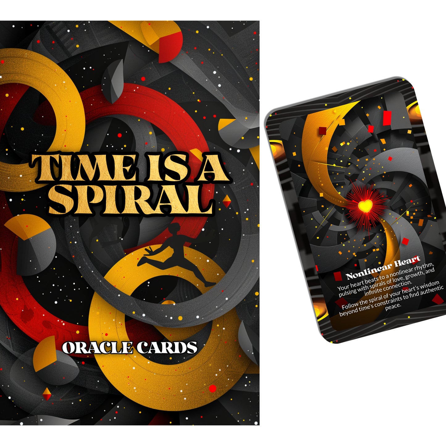 Time Is a Spiral – A Nonlinear Wisdom Oracle Deck – 22 Oracle Cards – The Clock is Only a Suggestion
