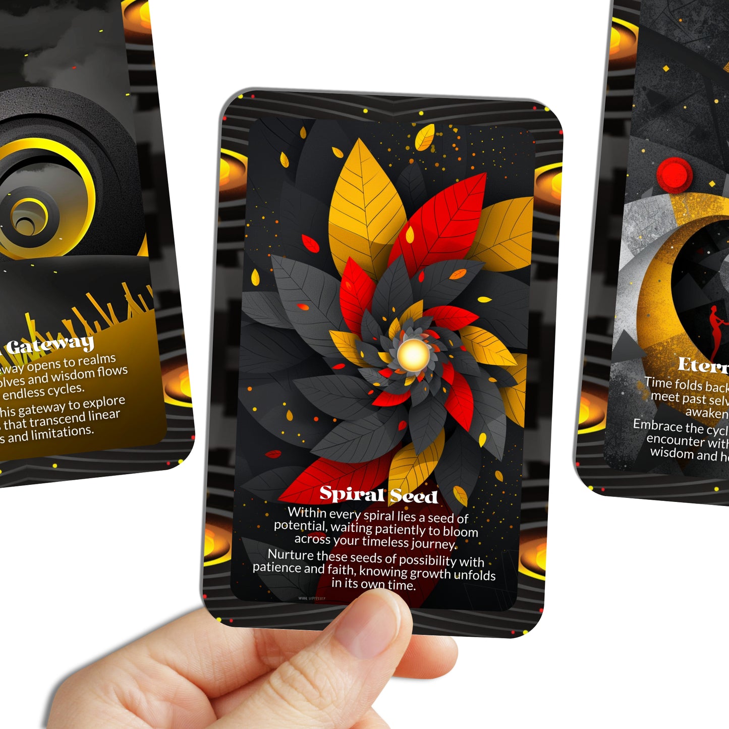 Time Is a Spiral – A Nonlinear Wisdom Oracle Deck – 22 Oracle Cards – The Clock is Only a Suggestion