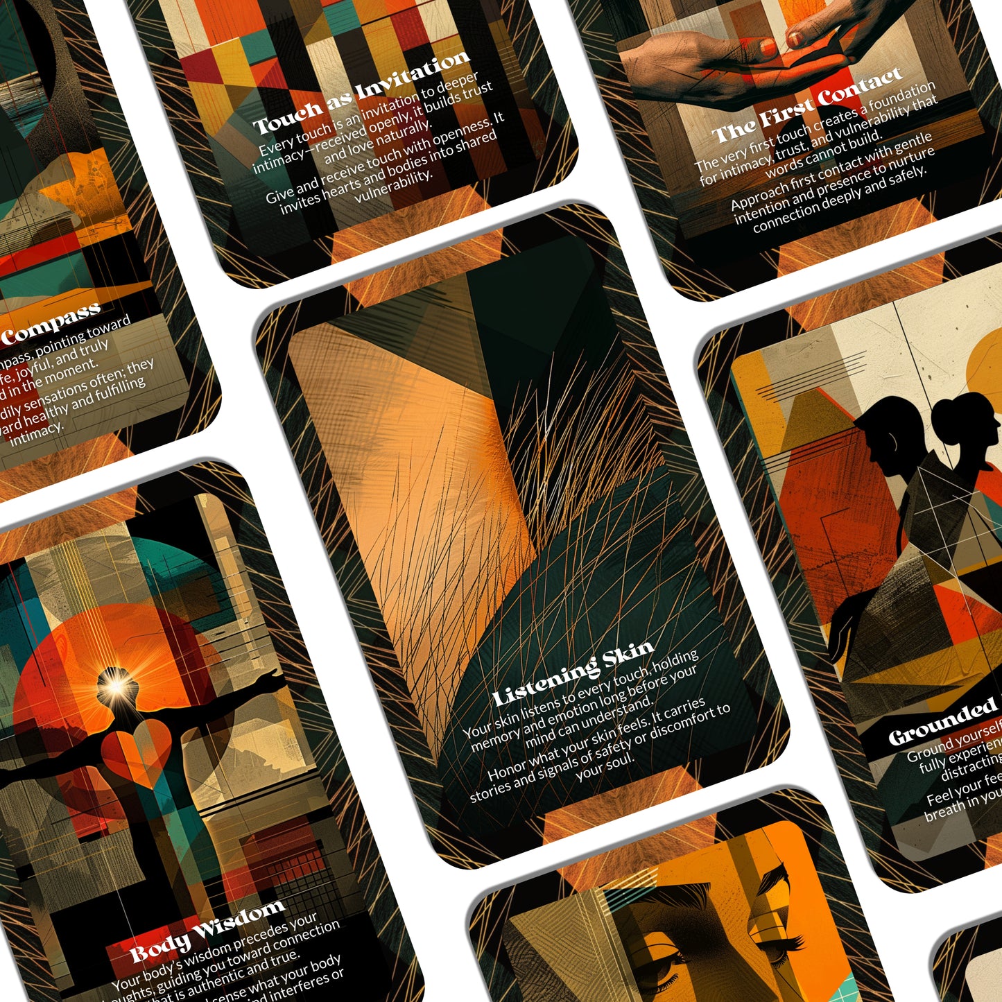 Touch Before Thought – A Somatic Connection Oracle Deck – 22 Oracle Cards – Feel First, Then Understand