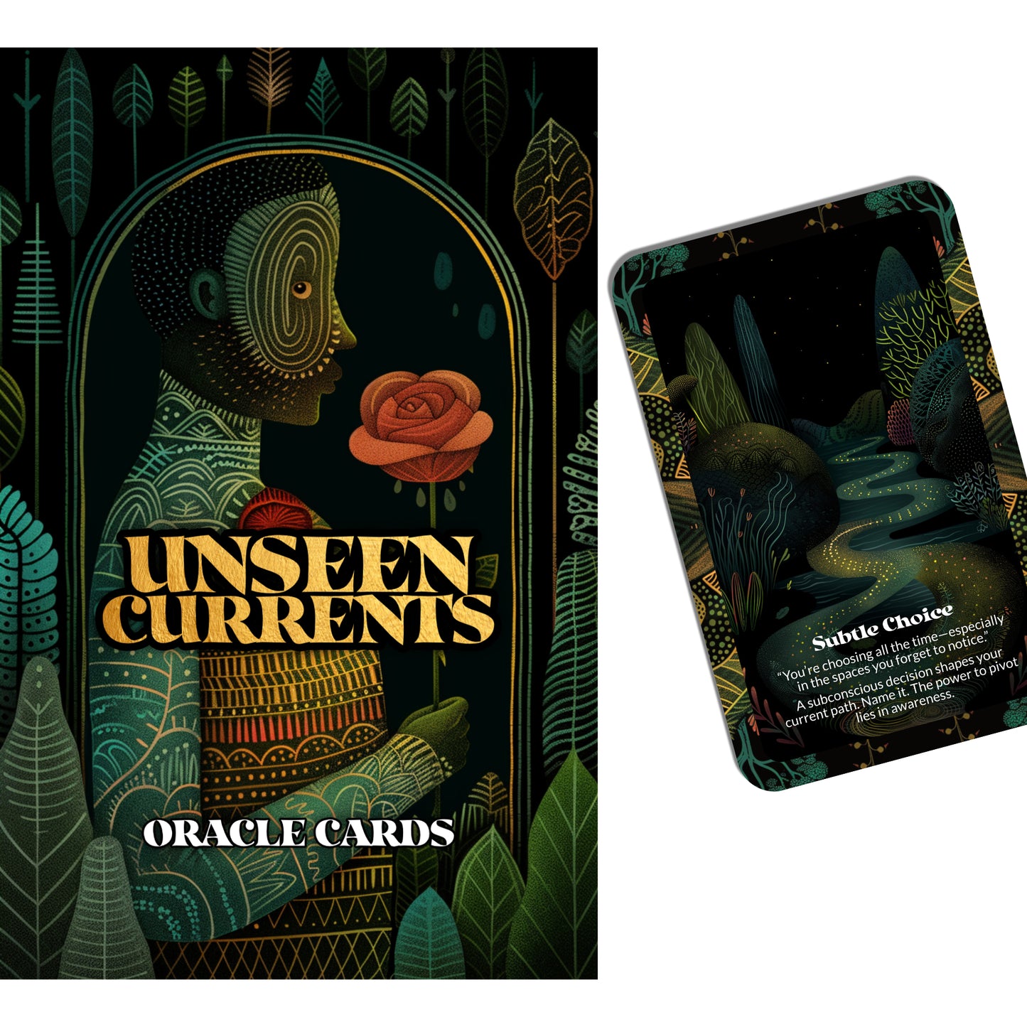 Unseen Currents – A Subconscious Exploration Oracle Deck – 22 Oracle Cards – What Flows Beneath Awareness