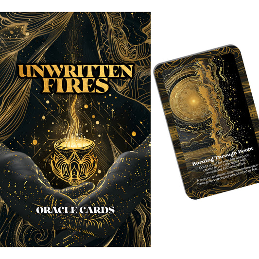 Unwritten Fires – A Vision Ignition Oracle Deck – 22 Oracle Cards – Burn Bright Before the Words Arrive