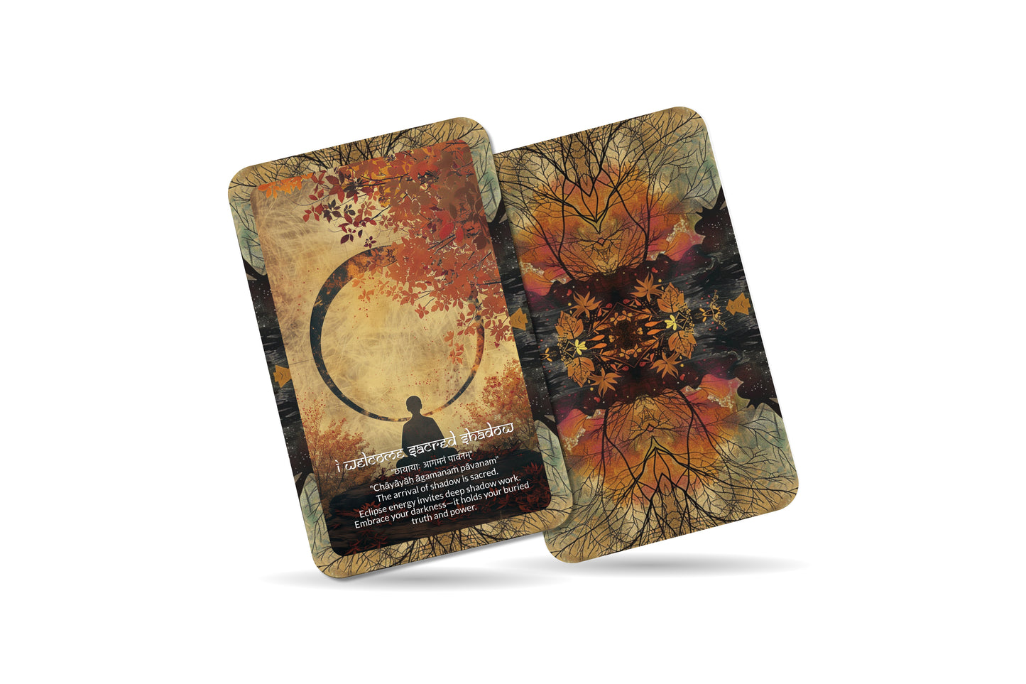 Eclipse Mantra – A Cosmic Shift Oracle Deck – 22 Oracle Cards – Light and Shadow in Sacred Dance