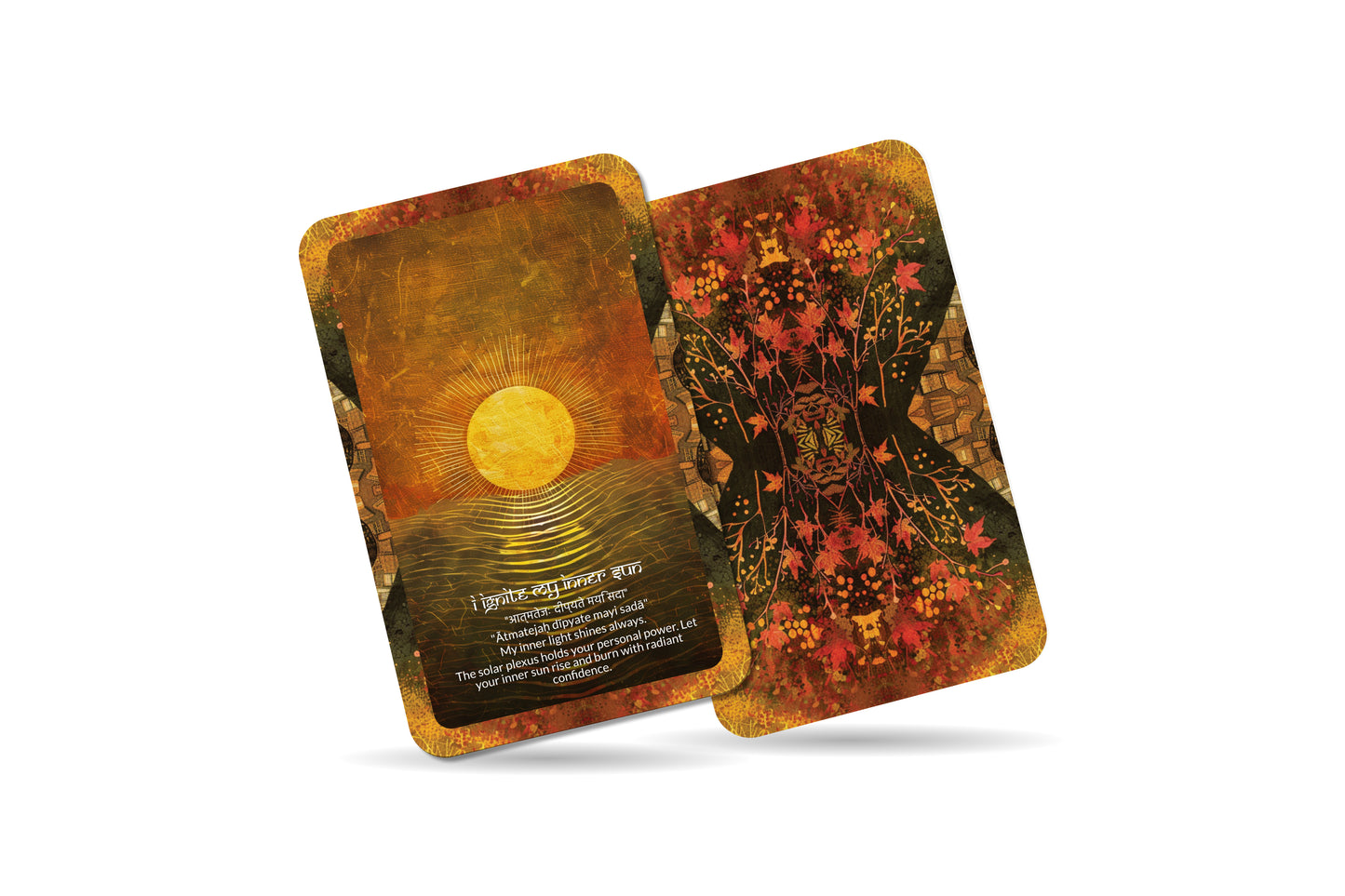 Solar Plexus Mantra – A Power Center Oracle Deck – 22 Oracle Cards – Radiate Confidence and Will