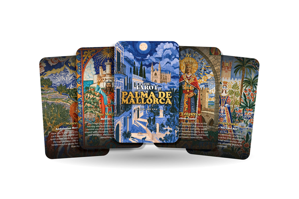 The Tarot of Palma de Mallorca – A Mediterranean Island Tarot Deck – 22 Tarot Cards – Sea, Stone, and Balearic Spirit