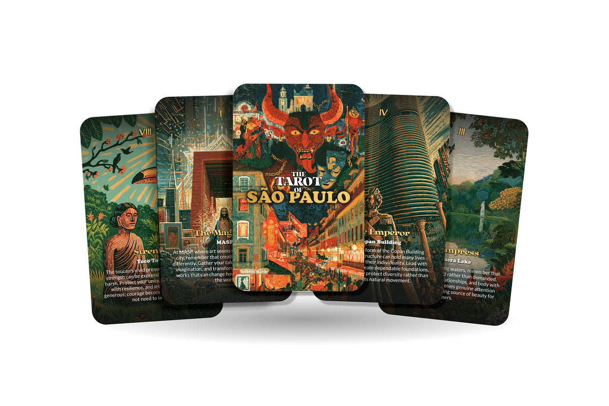 The Tarot of São Paulo – A Brazilian Cultural Tarot Deck – 22 Tarot Cards – Urban Energy, Art, and Diverse Traditions