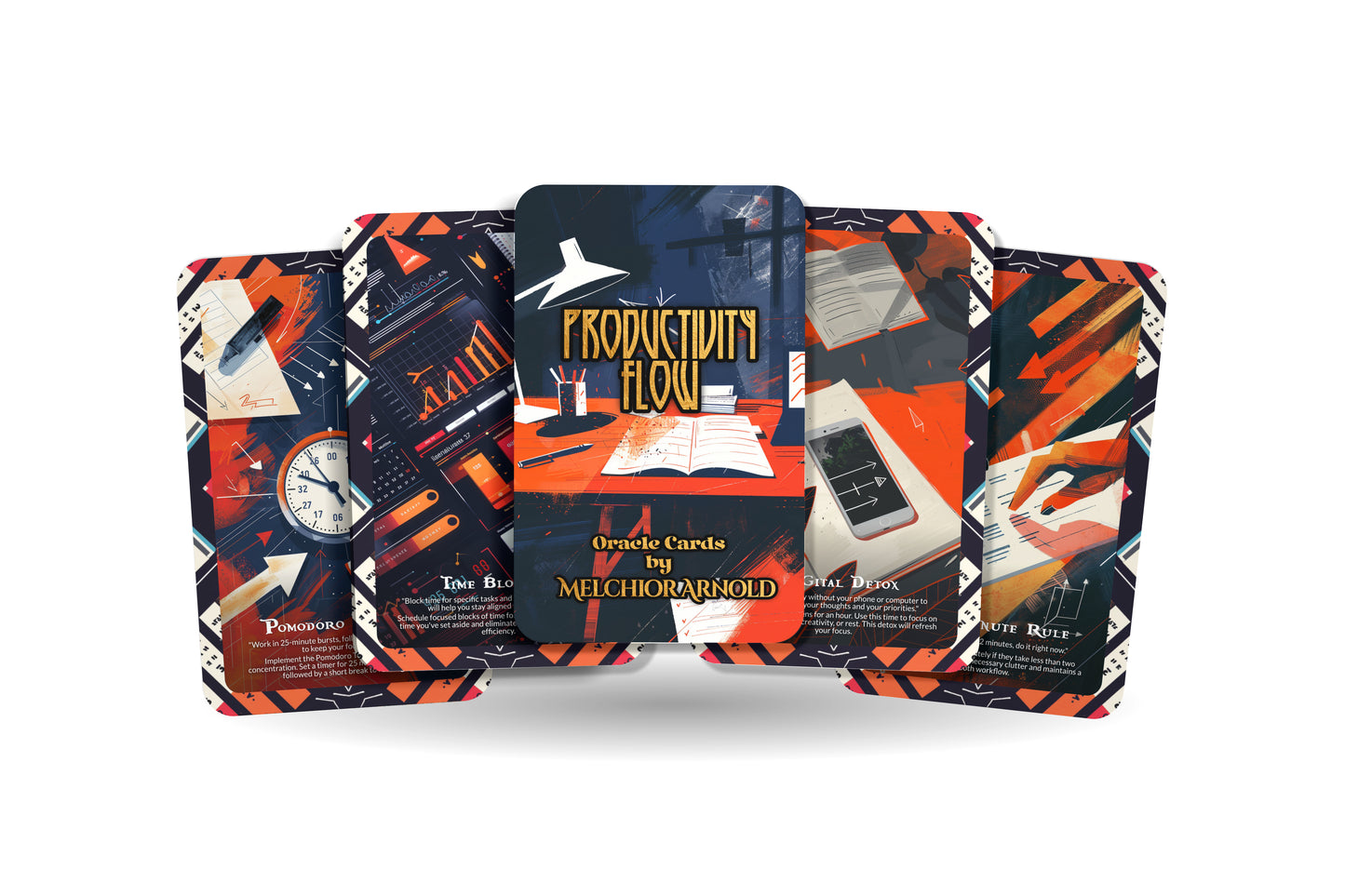 Productivity Flow Cards – Tap Into Focus & Flow – Beat Overwhelm With Intentional Action 22-Card Deck