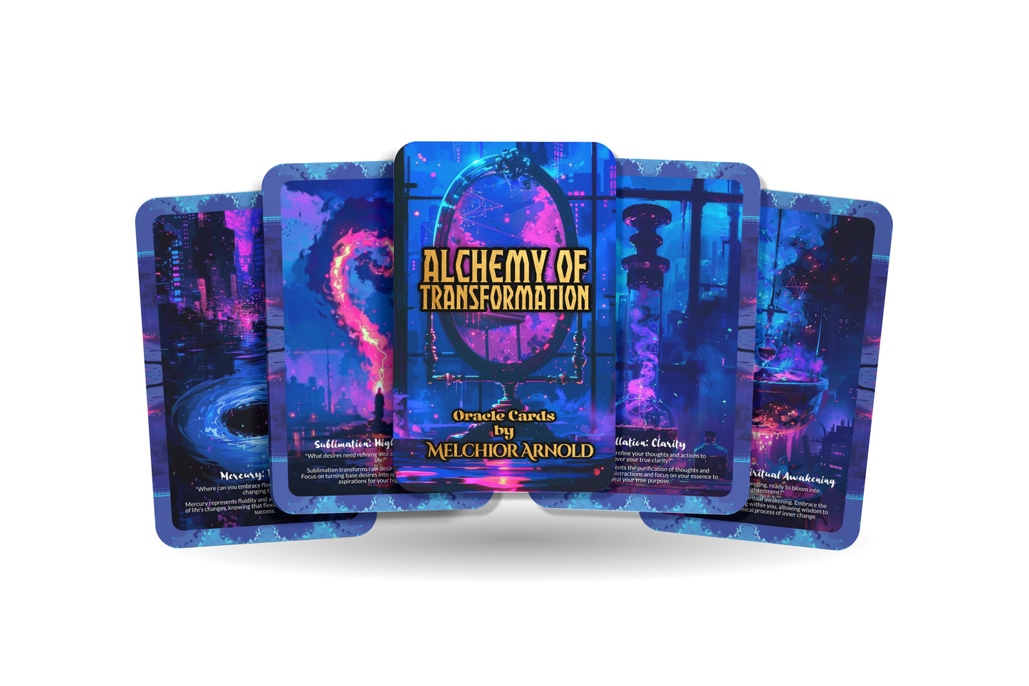 Alchemy of Transformation Oracle – Awaken Your Inner Alchemist – Spiritual Wisdom & Sacred Change 22-Card Deck