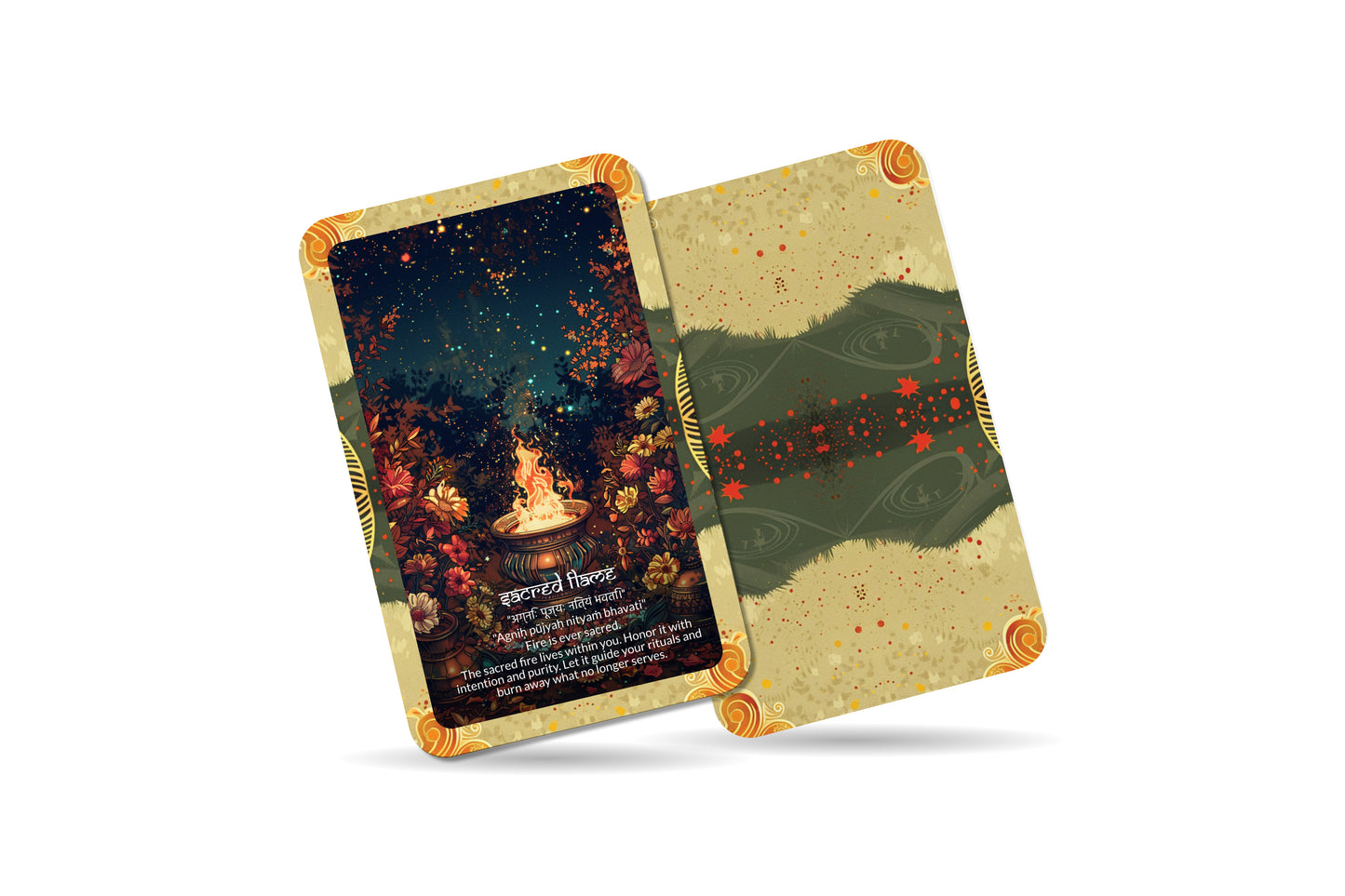 Fire Mantra – An Elemental Flame Oracle Deck – 22 Oracle Cards – Passion, Purification, and Power