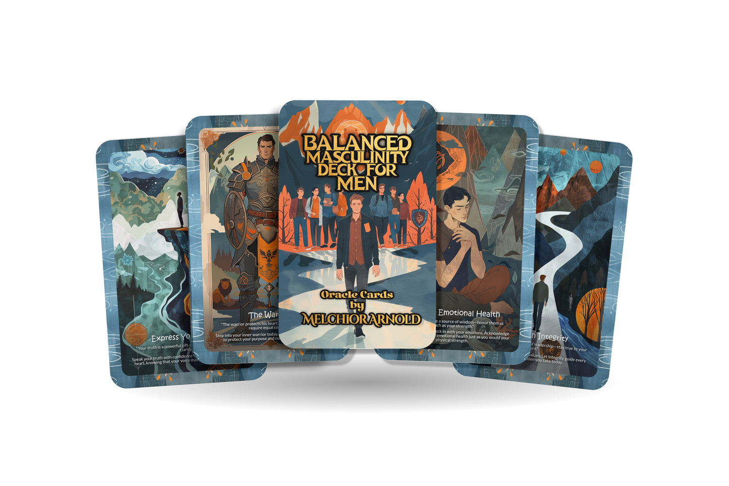 Balanced Masculinity Deck for Men – Empower the Modern Man – Strength, Wisdom & Inner Growth 22-Card Deck