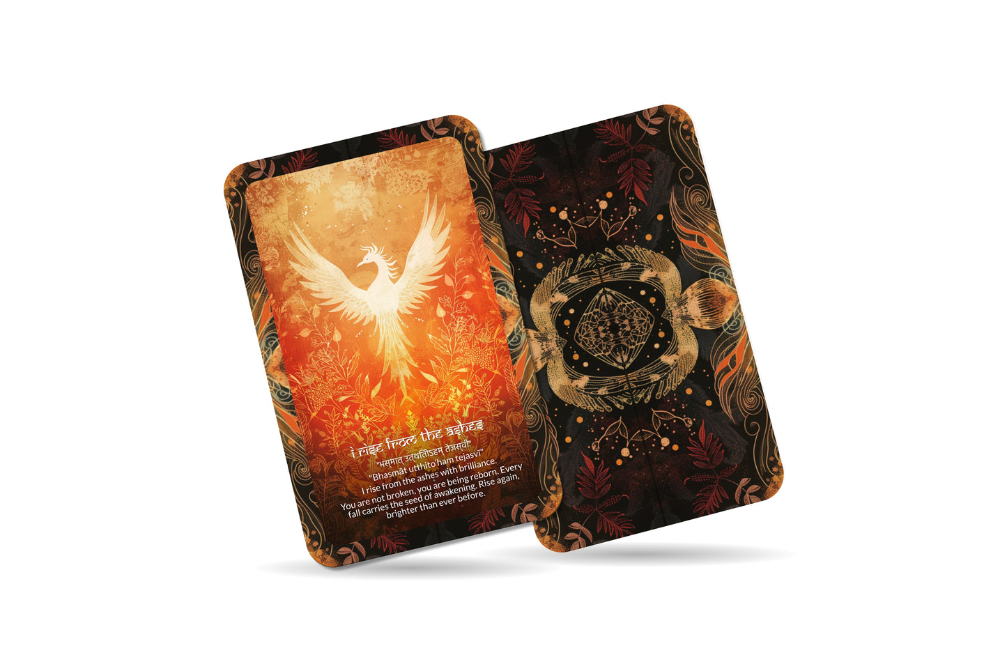 Phoenix Mantra – A Rebirth Oracle Deck – 22 Oracle Cards – Rise from Ash and Begin Again