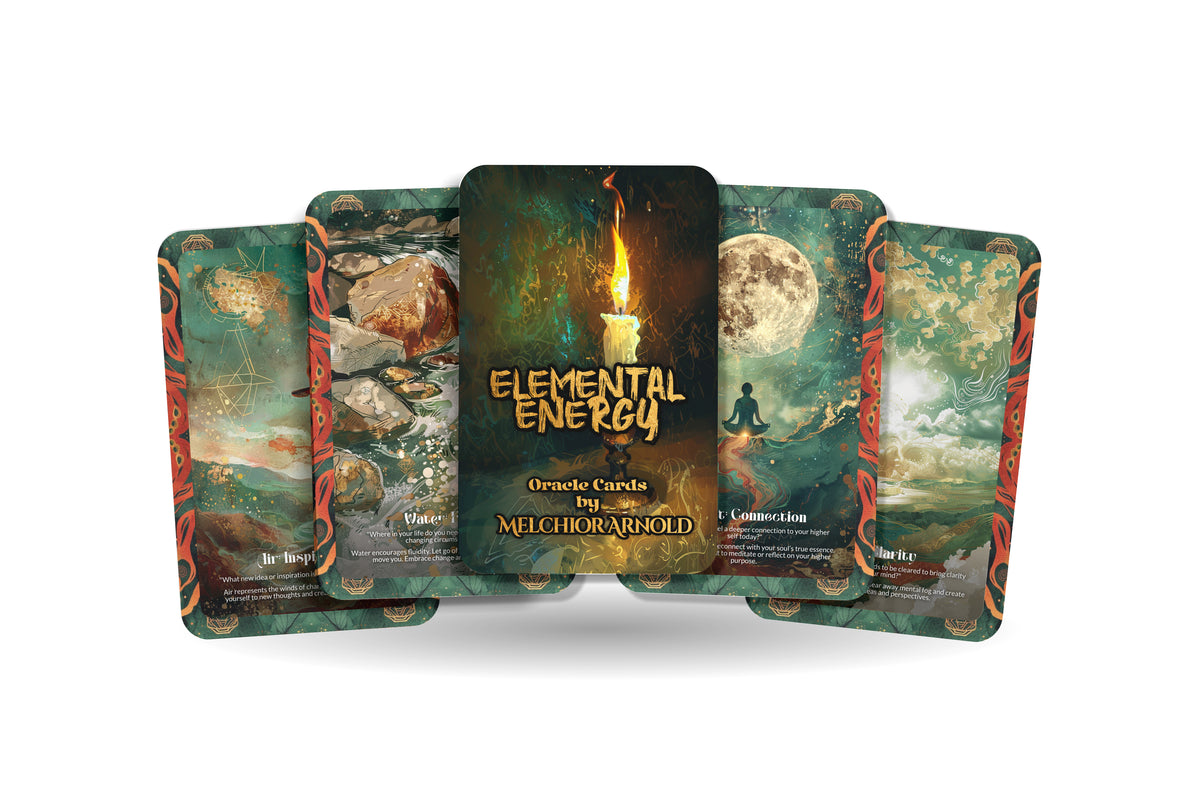 Elemental Energy Oracle – Connect With Nature’s Forces – Earth, Air, Fire & Water Wisdom 22-Card Deck