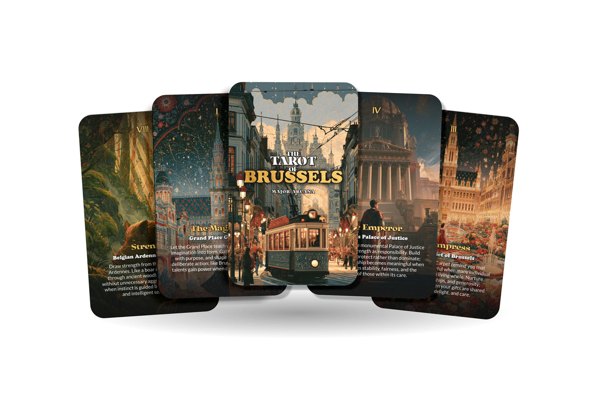 The Tarot of Brussels – A European Heritage Tarot Deck – 22 Tarot Cards – Gothic Splendor and Belgian Cultural Wisdom