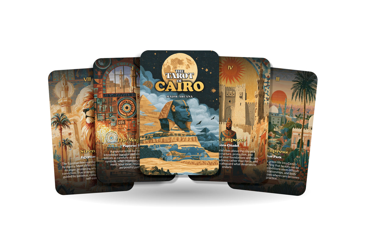 The Tarot of Cairo – An Ancient Egyptian Tarot Deck – 22 Tarot Cards – Mysteries of the Nile and the Pharaohs