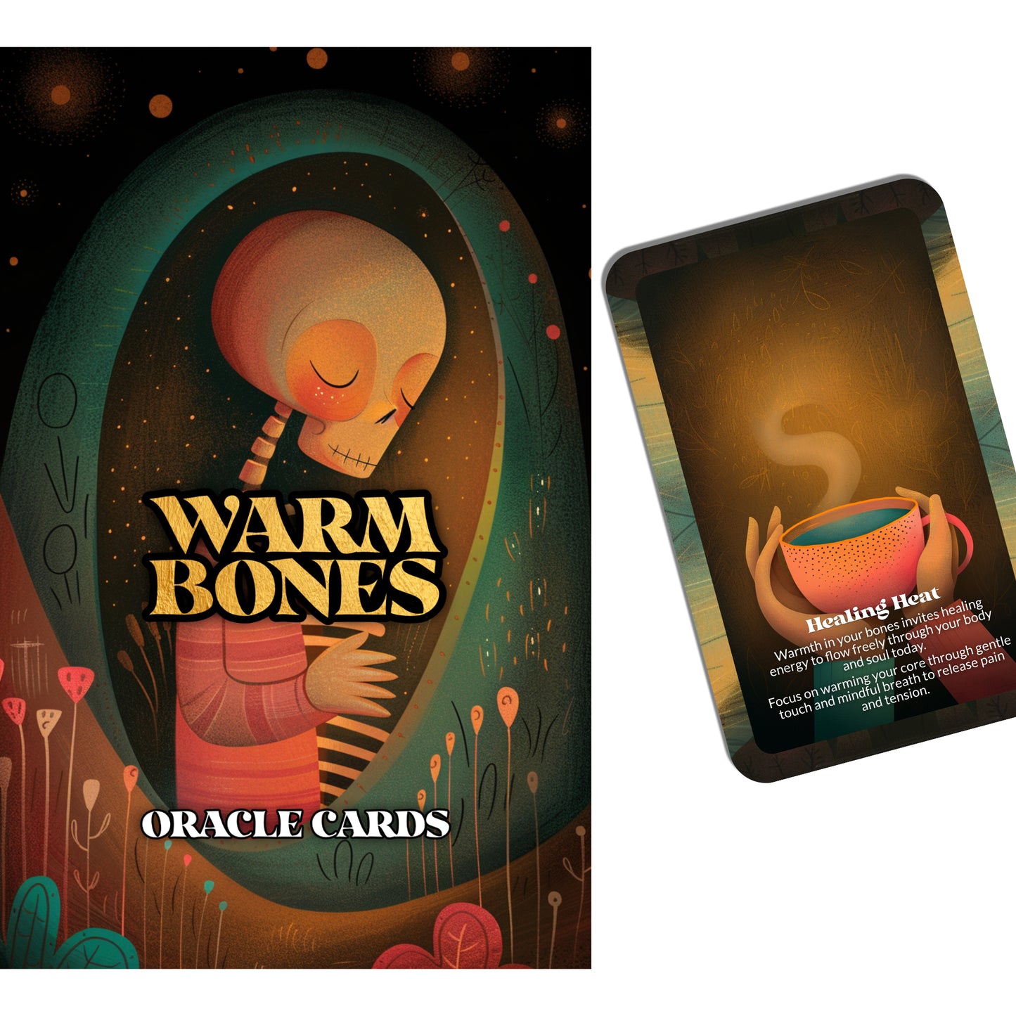 Warm Bones – An Embodied Comfort Oracle Deck – 22 Oracle Cards – Safety that Lives in Your Skin