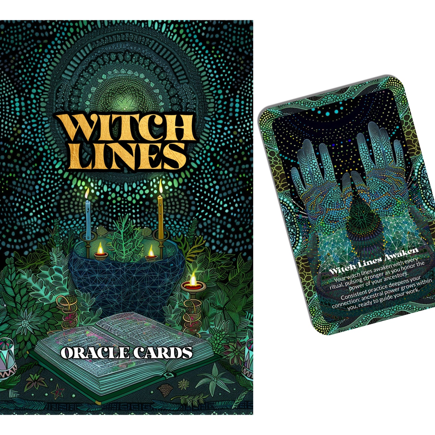 Witch Lines – An Ancestral Magick Oracle Deck – 22 Oracle Cards – The Bloodline is a Spell in Motion