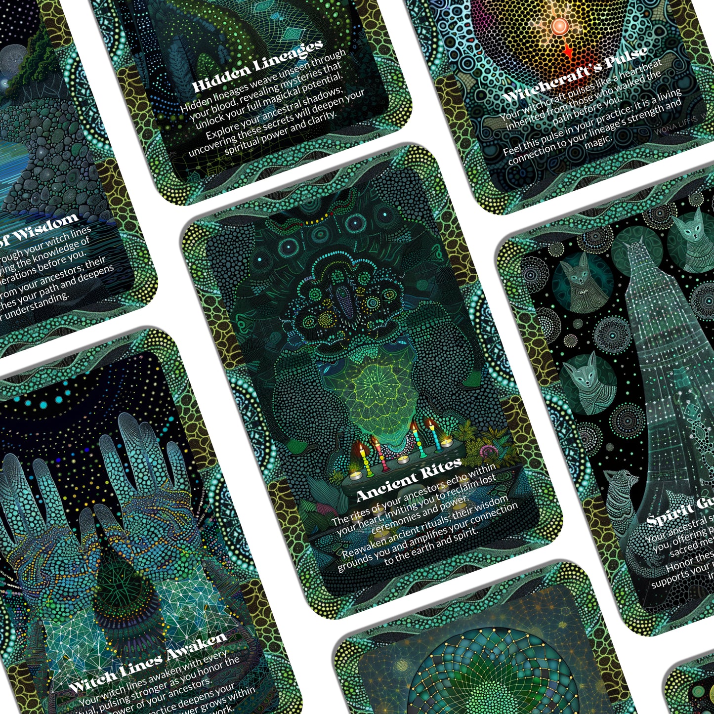 Witch Lines – An Ancestral Magick Oracle Deck – 22 Oracle Cards – The Bloodline is a Spell in Motion