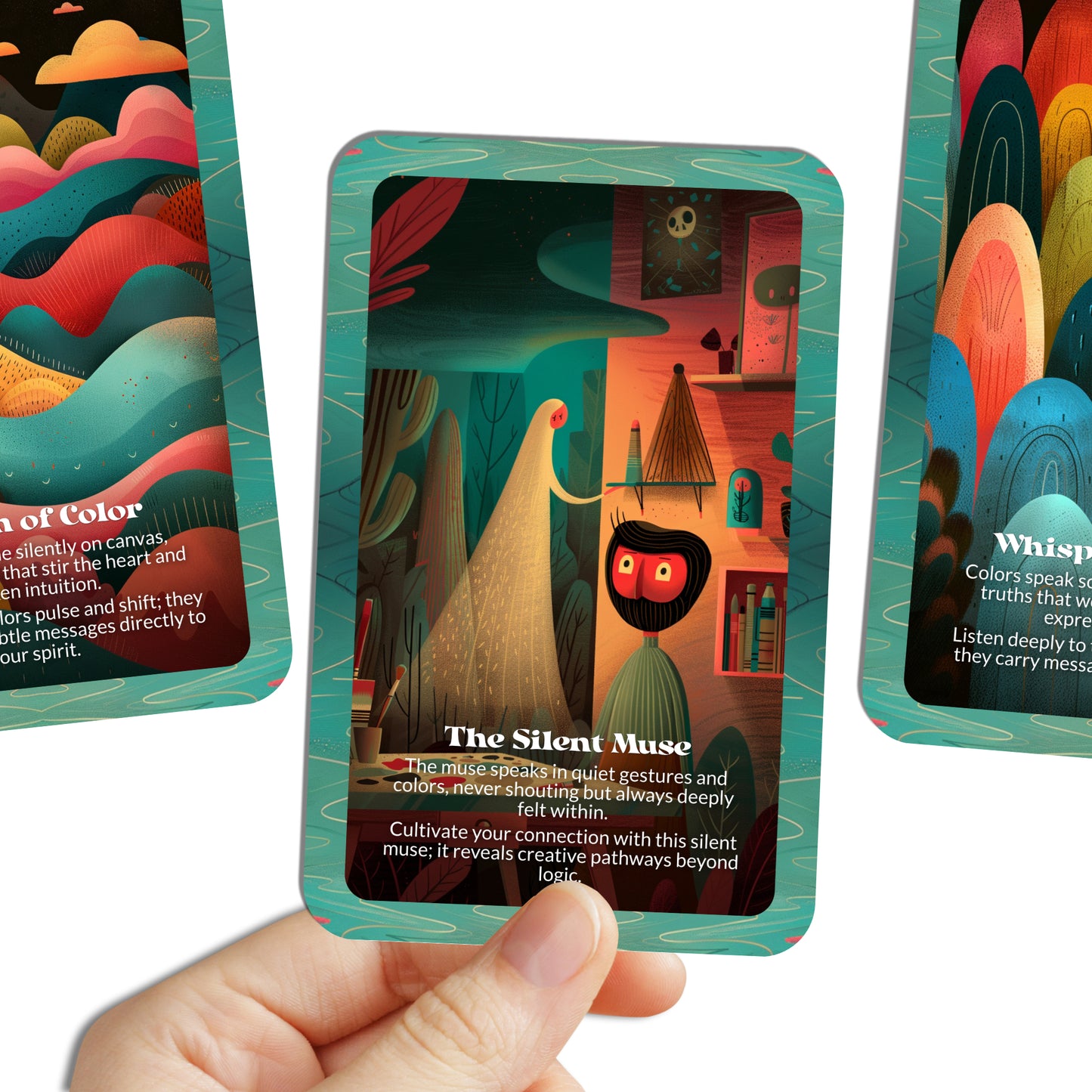 Painted Silence – A Visual Intuition Oracle Deck – 22 Oracle Cards – Quiet Messages in Bold Strokes