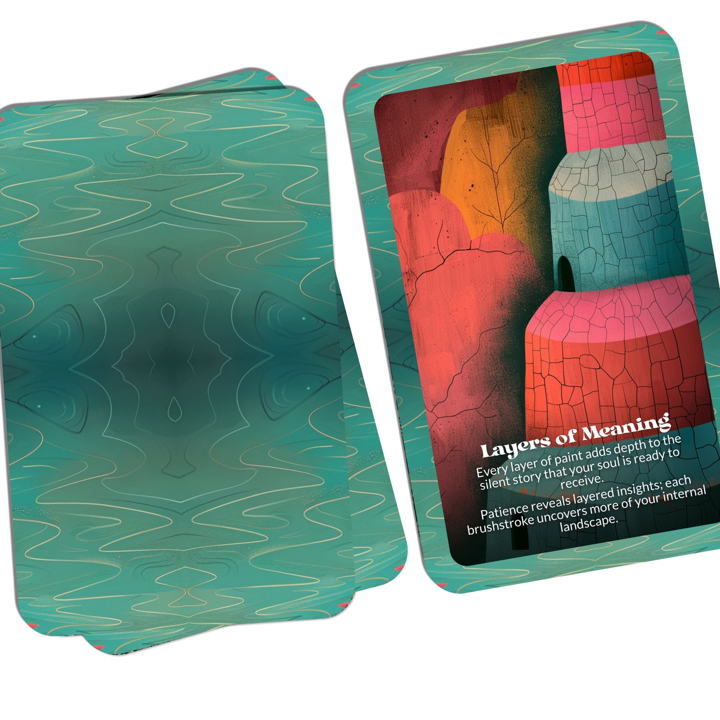 Painted Silence – A Visual Intuition Oracle Deck – 22 Oracle Cards – Quiet Messages in Bold Strokes