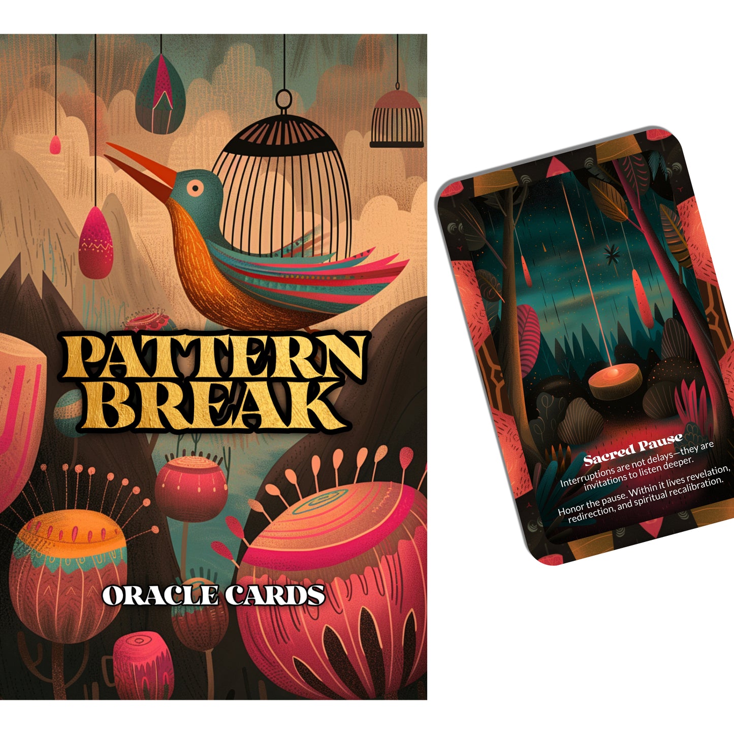 Pattern Break – A Life Disruption Oracle Deck – 22 Oracle Cards – When the Cycle Cracks, Step Through