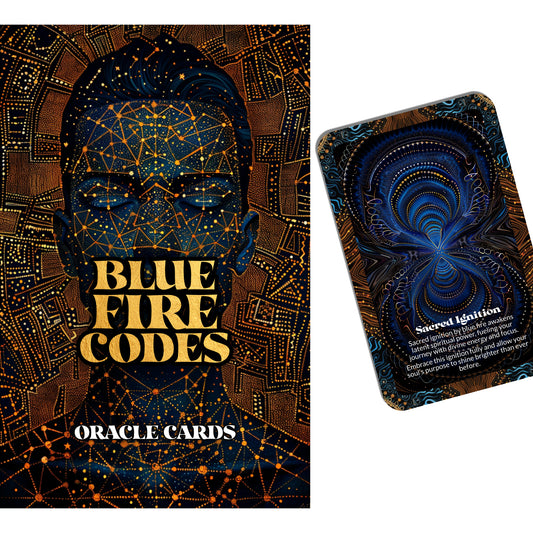 Blue Fire Codes – A Light Activation Oracle Deck – 22 Oracle Cards – Burn Bright with Sacred Frequencies