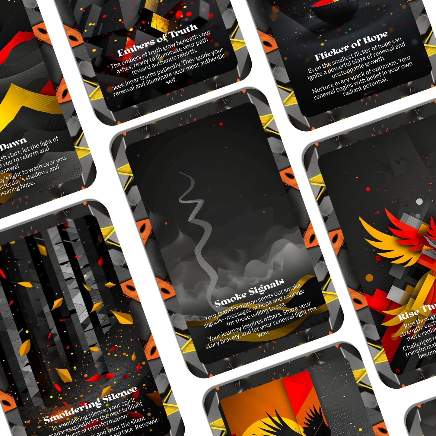 Phoenix Hours – A Rebirth Oracle Deck – 22 Oracle Cards – Burn Through Time, Rise on New Wings