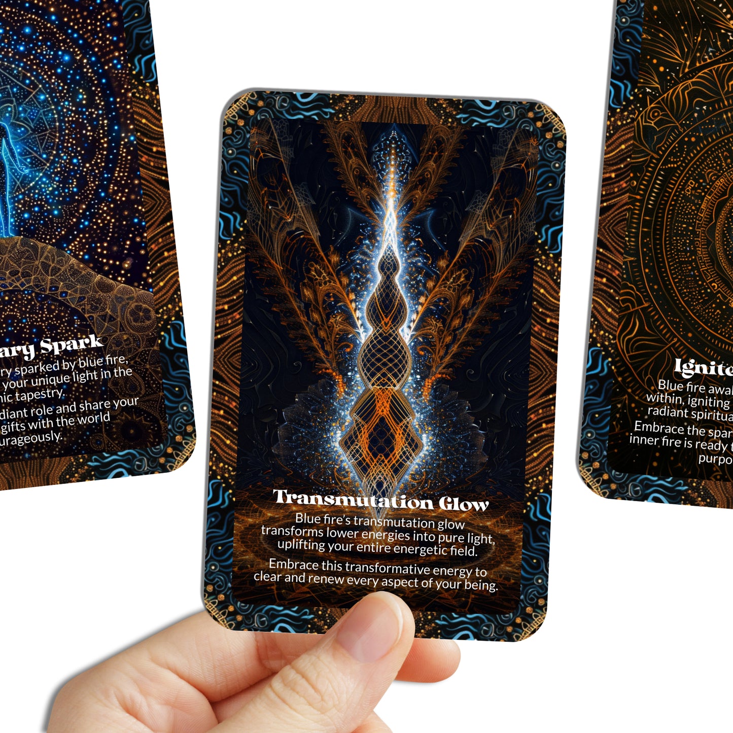 Blue Fire Codes – A Light Activation Oracle Deck – 22 Oracle Cards – Burn Bright with Sacred Frequencies