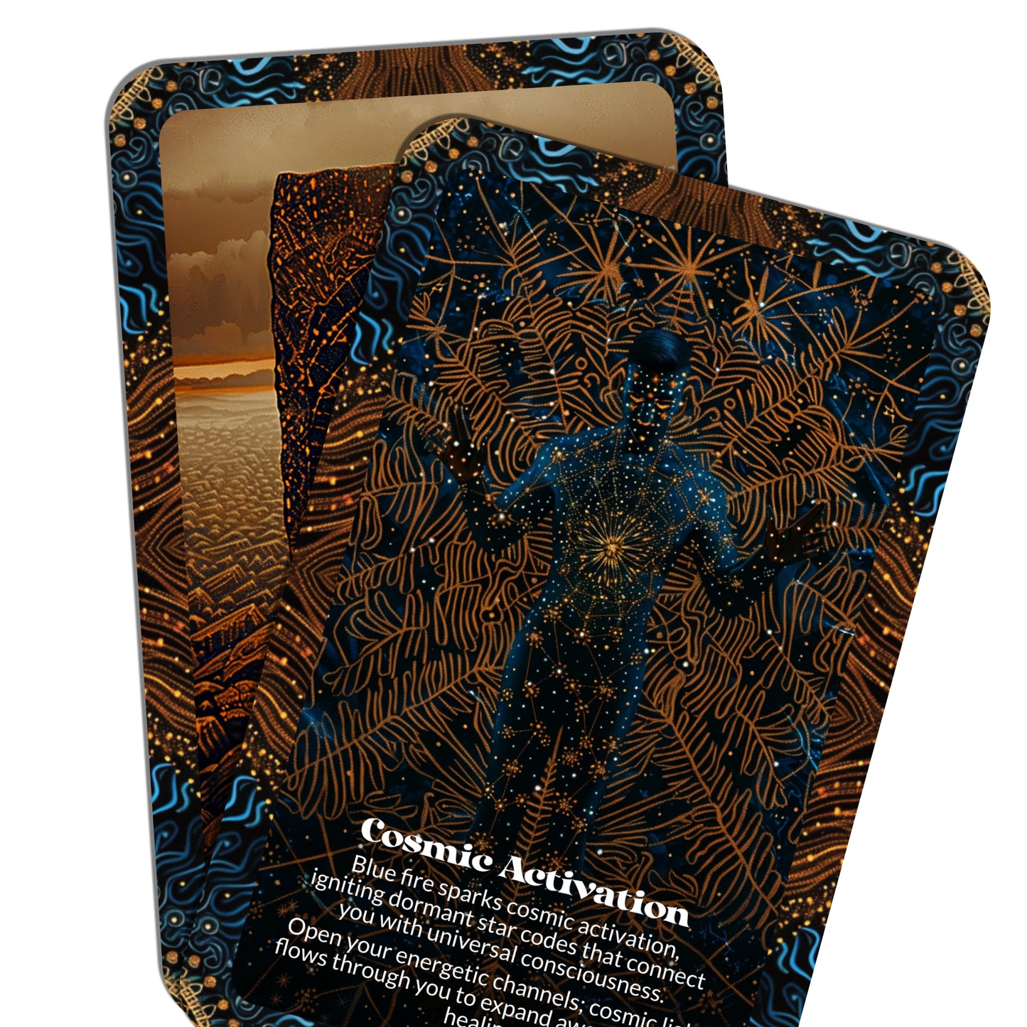 Blue Fire Codes – A Light Activation Oracle Deck – 22 Oracle Cards – Burn Bright with Sacred Frequencies