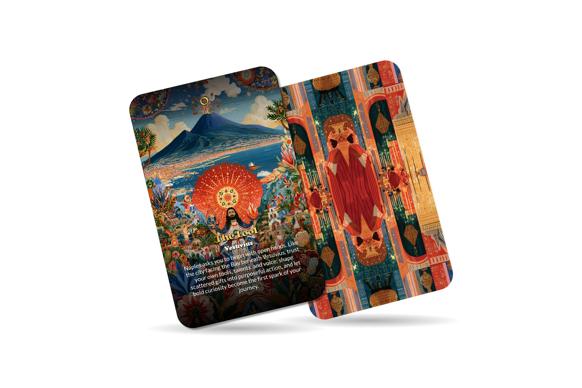 The Tarot of Naples – A Mediterranean Mysteries Tarot Deck – 22 Tarot Cards – Vesuvius, Ancient Ruins, and Italian Soul
