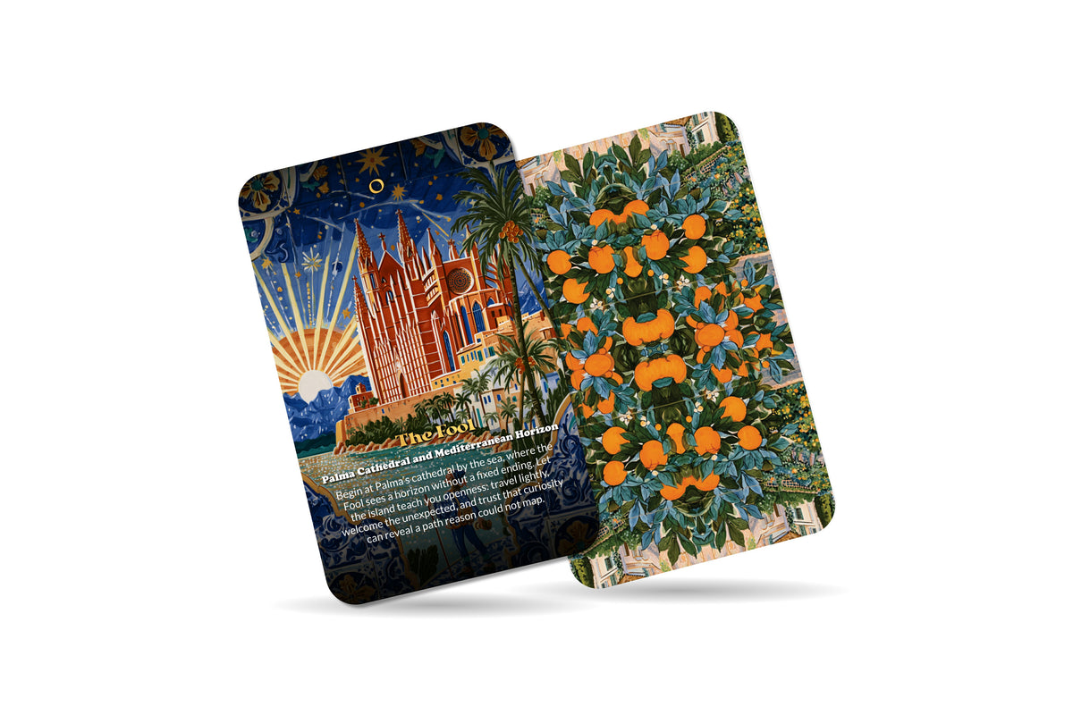 The Tarot of Palma de Mallorca – A Mediterranean Island Tarot Deck – 22 Tarot Cards – Sea, Stone, and Balearic Spirit