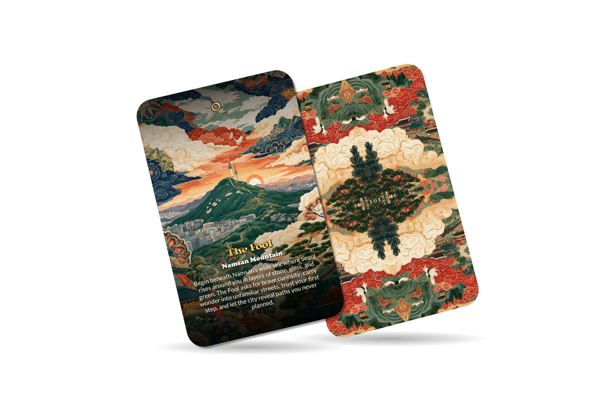 The Tarot of Seoul – A Korean Heritage Tarot Deck – 22 Tarot Cards – Palaces, Mountains, and Modern Spirit
