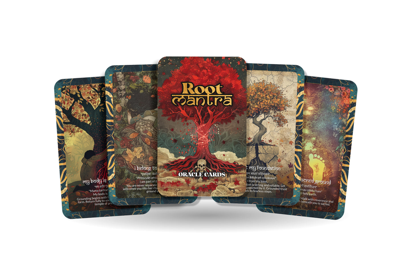 Root (Grounding) Mantra – A Stability Oracle Deck – 22 Oracle Cards – Anchoring into Earth Power