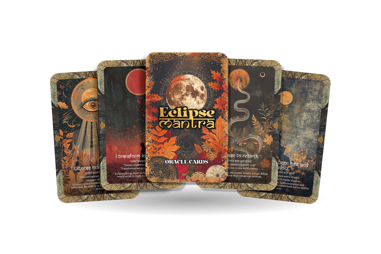 Eclipse Mantra – A Cosmic Shift Oracle Deck – 22 Oracle Cards – Light and Shadow in Sacred Dance