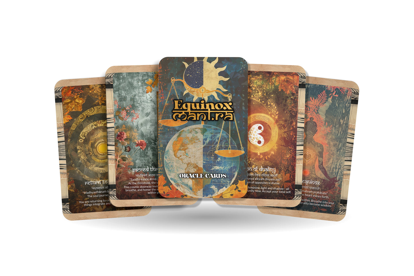 Equinox Mantra – A Balance and Transition Oracle Deck – 22 Oracle Cards – Aligning Light and Dark
