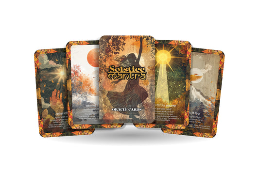 Solstice Mantra – A Seasonal Shift Oracle Deck – 22 Oracle Cards – Turning Point of Light and Shadow
