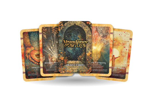 Abundance Mantra – A Prosperity Path Oracle Deck – 22 Oracle Cards – Manifesting the Flow of Wealth