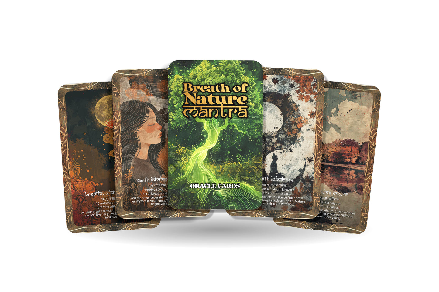 Breath of Nature Mantra – An Elemental Flow Oracle Deck – 22 Oracle Cards – Life Force of Earth and Air