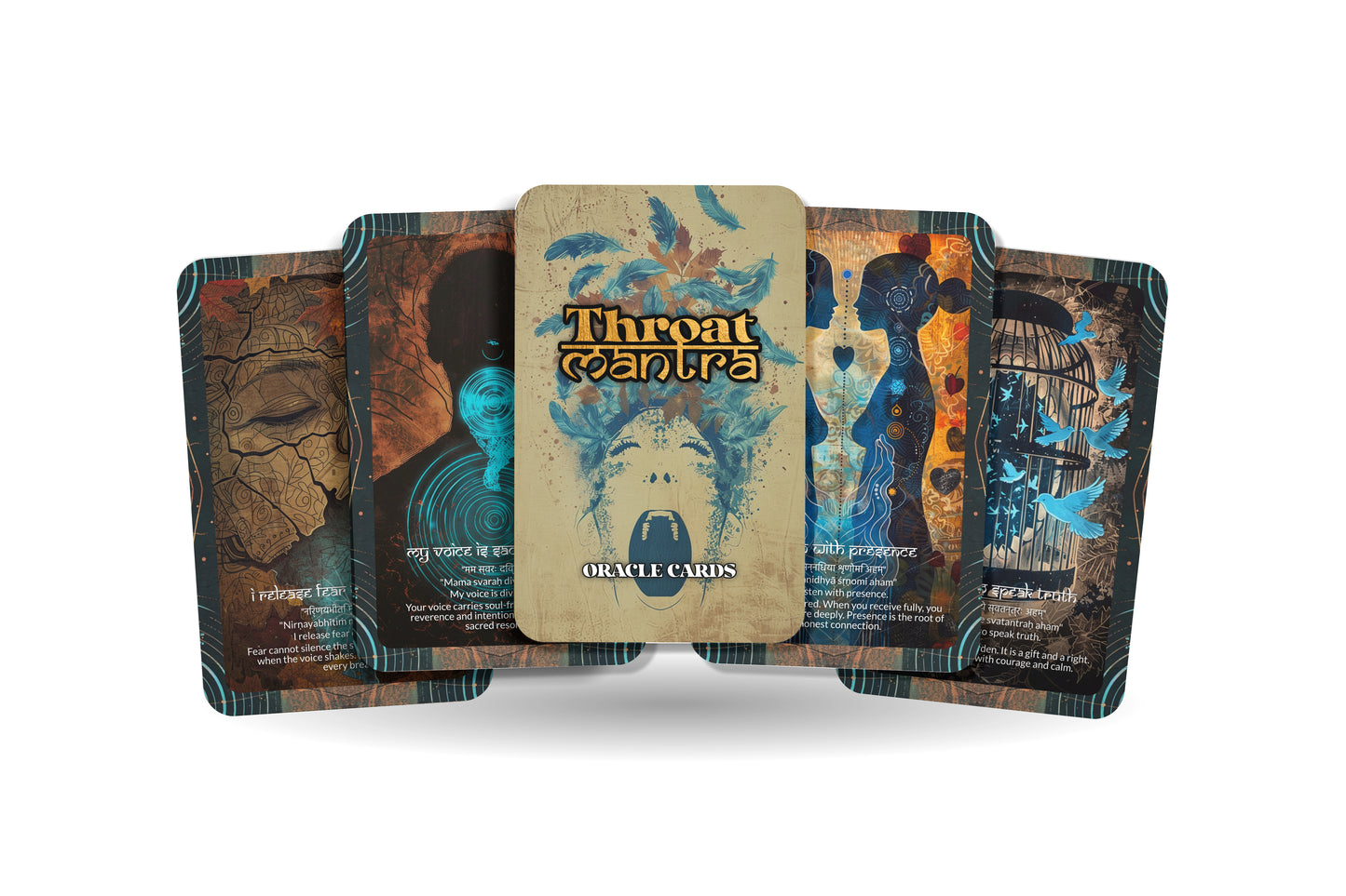 Throat Mantra – A Truth Voice Oracle Deck – 22 Oracle Cards – Speak with Clarity and Power