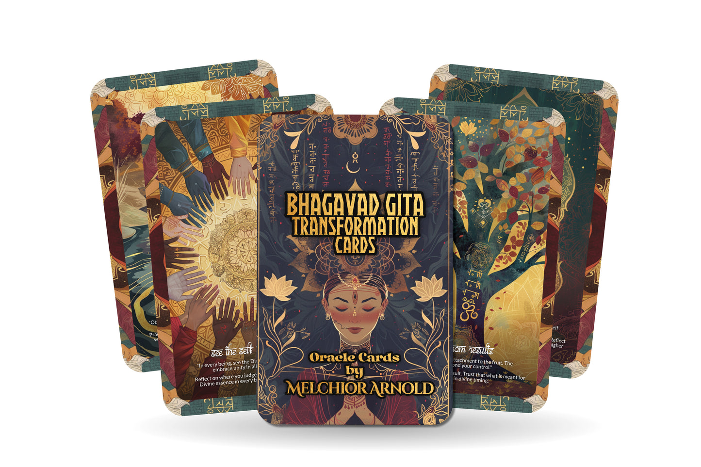 Bhagavad Gita Transformation Cards – Ancient Wisdom for Modern Souls – Divine Insight & Dharma 22-Card Deck