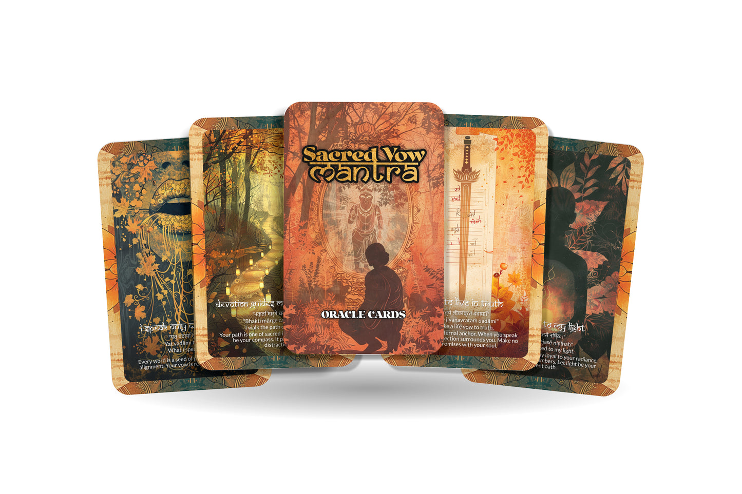 Sacred Vow Mantra – A Soul Commitment Oracle Deck – 22 Oracle Cards – Honoring Promises of the Heart