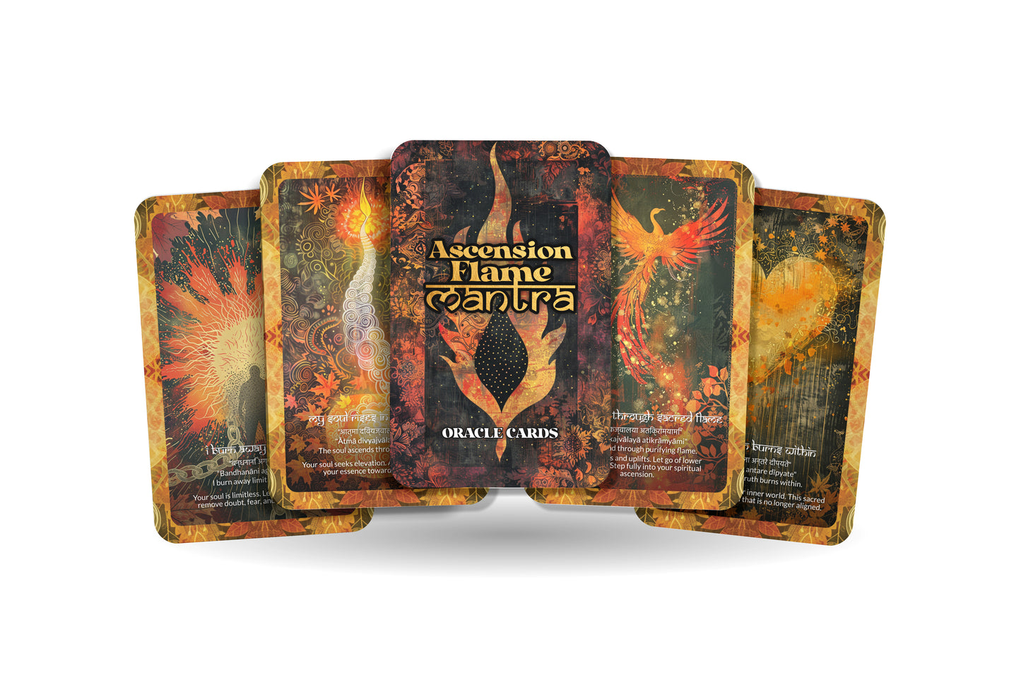 Ascension Flame Mantra – A Soul Light Oracle Deck – 22 Oracle Cards – Igniting the Fire of Awakening