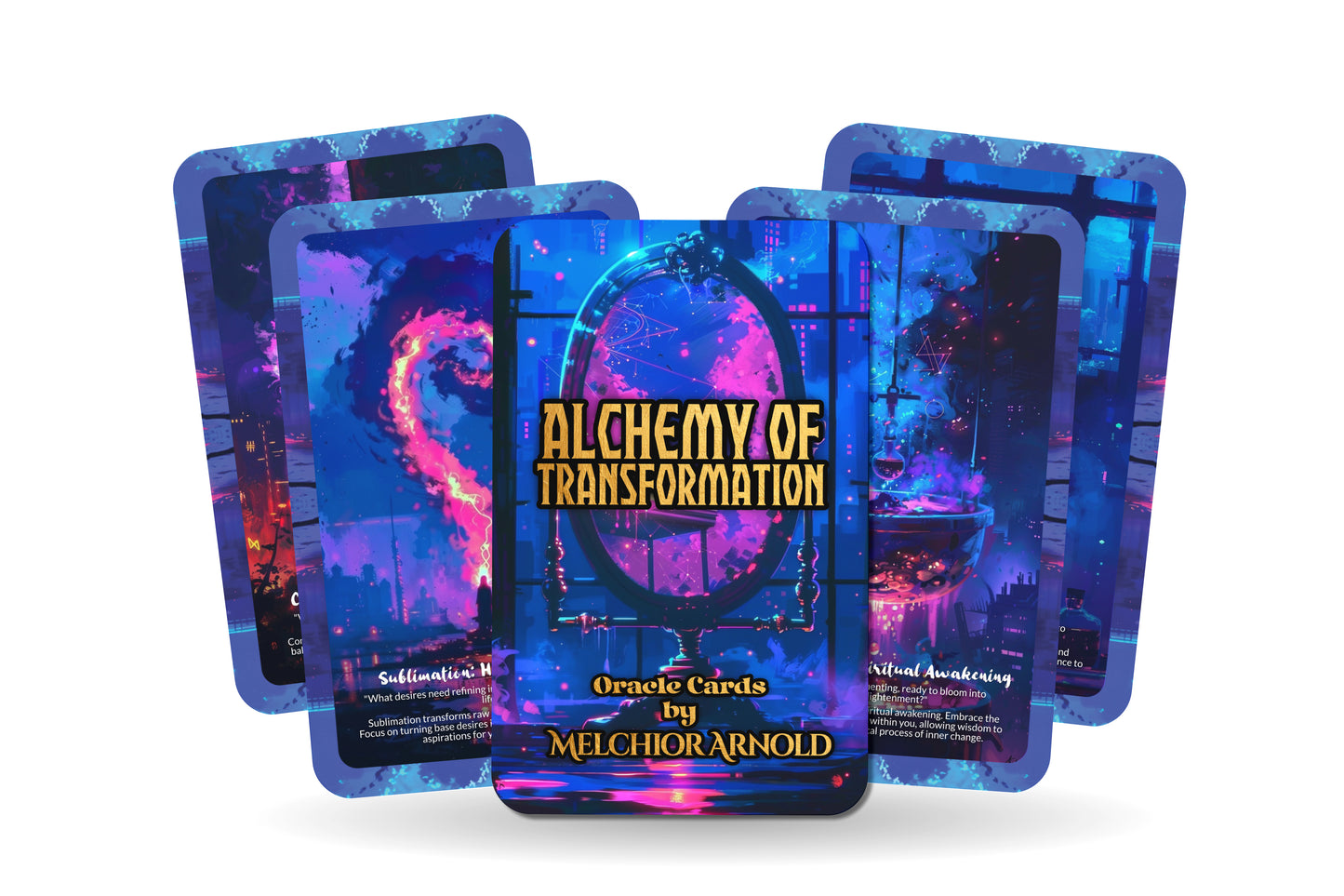 Alchemy of Transformation Oracle – Awaken Your Inner Alchemist – Spiritual Wisdom & Sacred Change 22-Card Deck