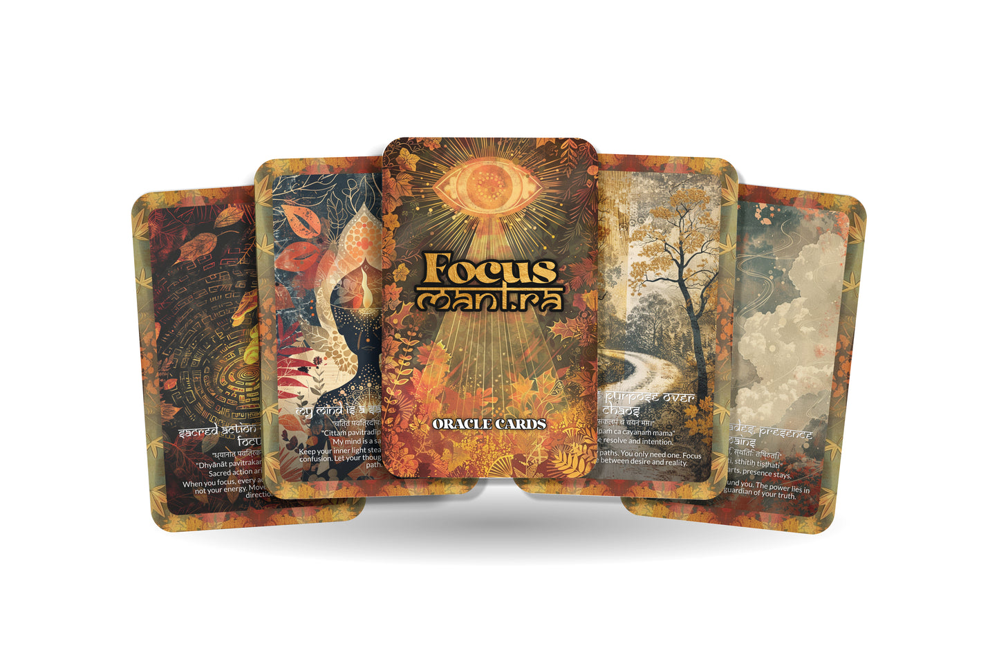 Focus Mantra – A Clarity Oracle Deck – 22 Oracle Cards – Centering the Mind and Intention