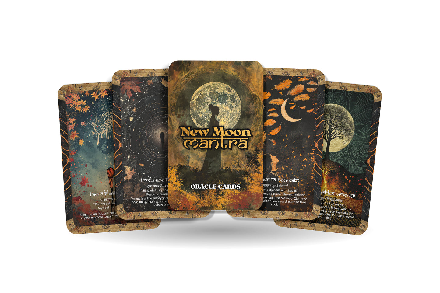 New Moon Mantra – A Seed of Intention Oracle Deck – 22 Oracle Cards – Begin Anew with the Dark Moon