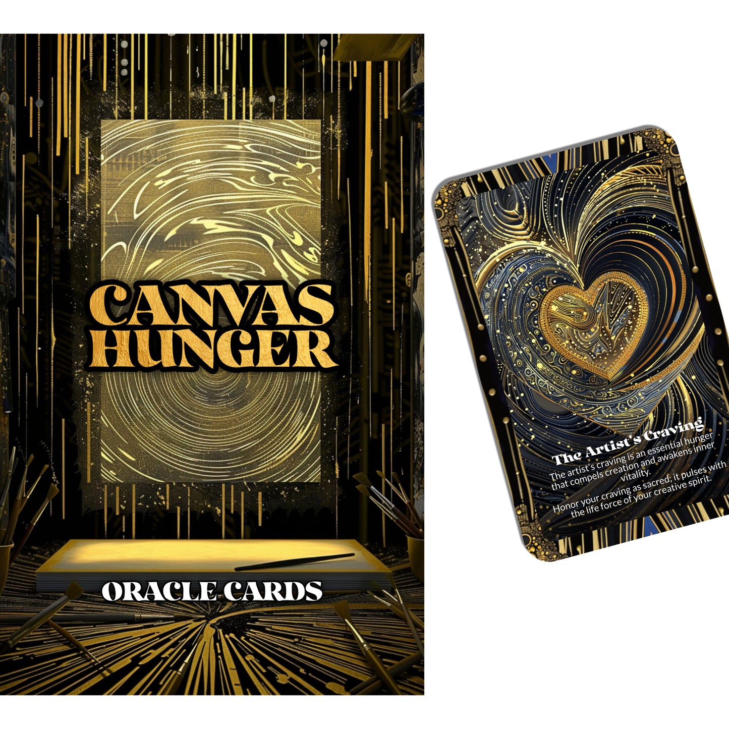 Canvas Hunger – An Inner Voice Oracle Deck – 22 Oracle Cards – Feed the Fire that Paints Your Soul