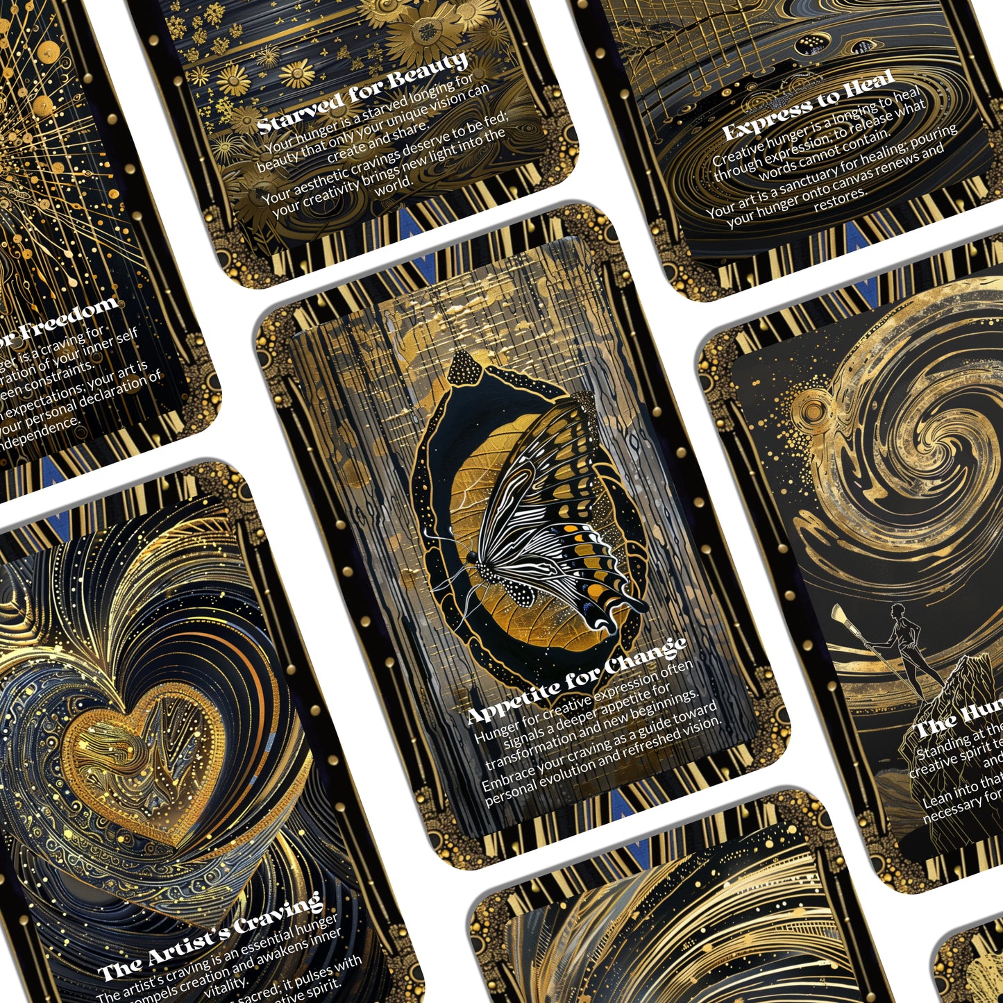 Canvas Hunger – An Inner Voice Oracle Deck – 22 Oracle Cards – Feed the Fire that Paints Your Soul