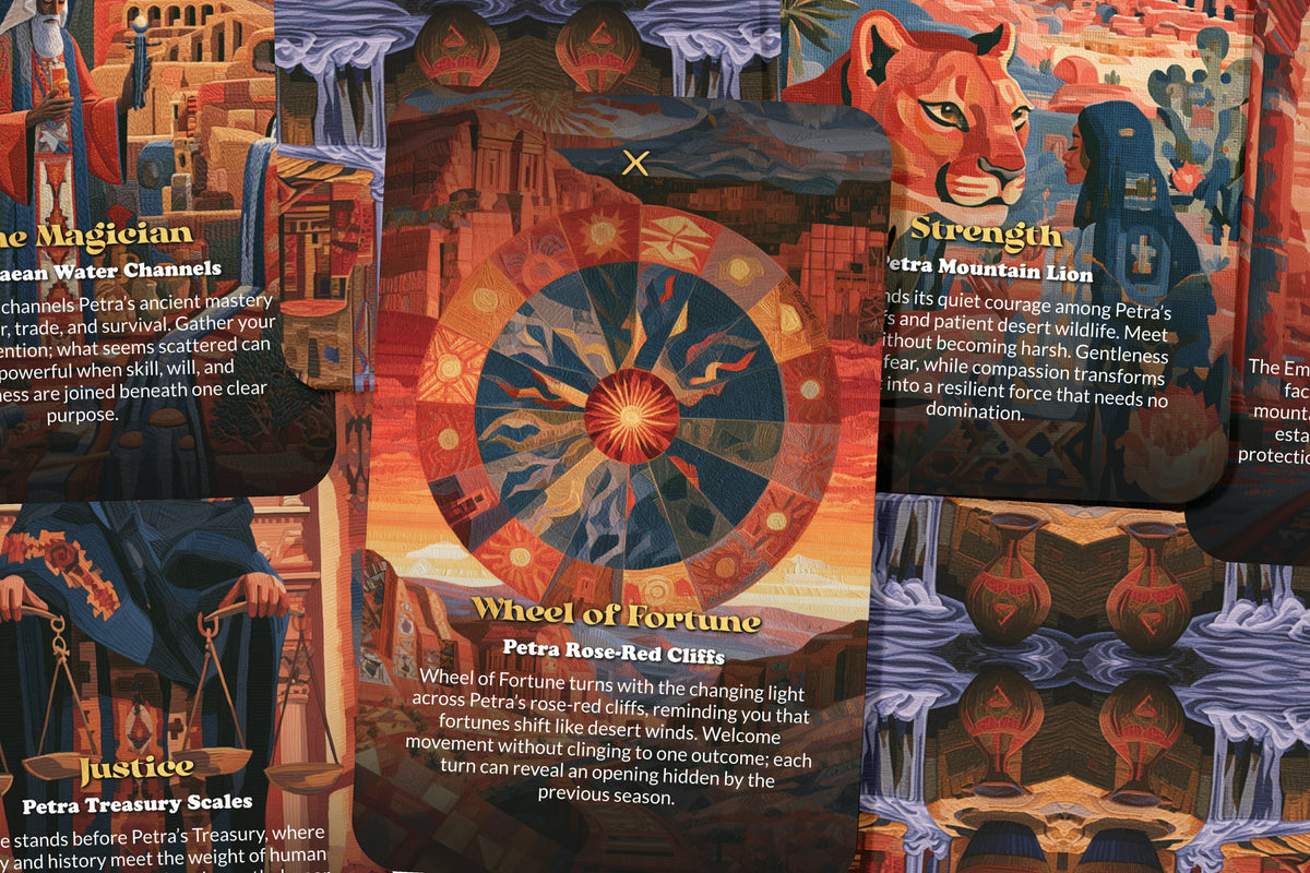 The Tarot of Petra – An Ancient Nabataean Tarot Deck – 22 Tarot Cards – Rose-City Mysteries of the Desert