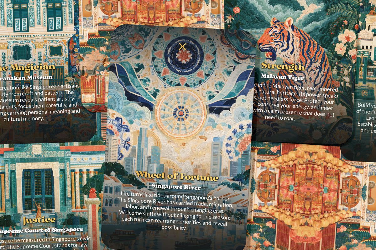 The Tarot of Singapore – A Tropical Asian Tarot Deck – 22 Tarot Cards – Gardens, Temples, and Maritime Heritage