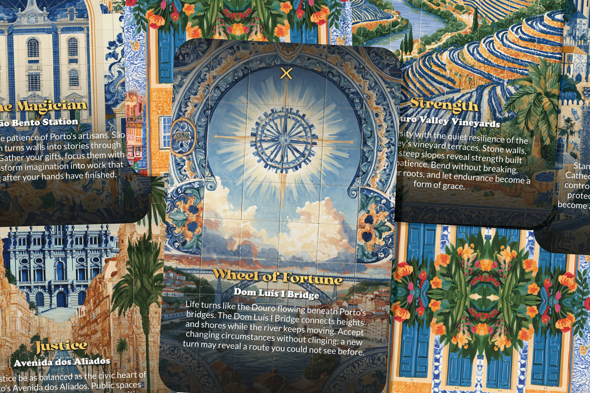 The Tarot of Porto – A Portuguese River Tarot Deck – 22 Tarot Cards – Douro Waters and Northern Heritage