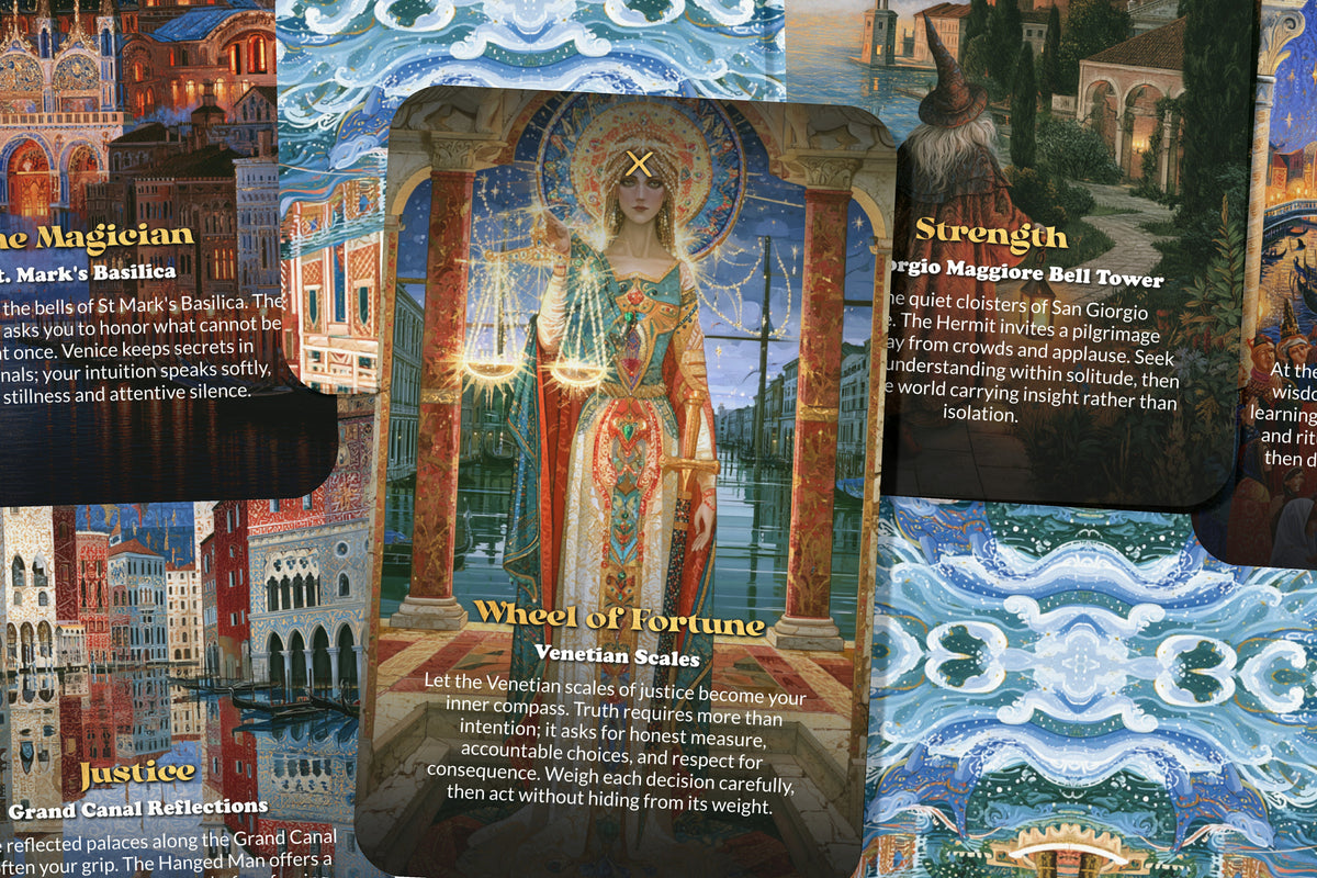 The Tarot of Venice – A Venetian Mysteries Tarot Deck – 22 Tarot Cards – Canals, Masks, and Renaissance Magic